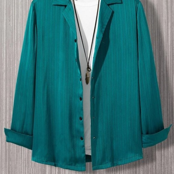 Blue Mens Button Up Shirt - Picture 2 of 6